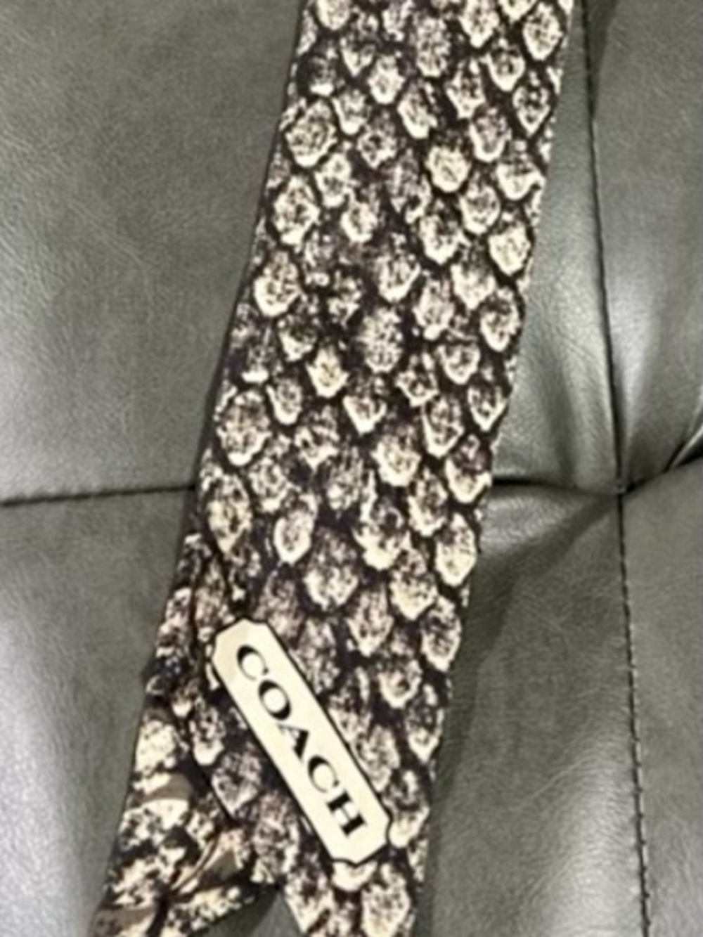 Coach 100% Silk Python Skinny Scarf